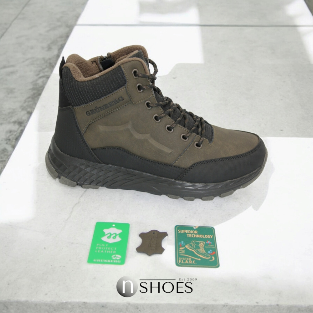 Мужские зимние хаки ботинки GRUNBERG (Италия) модель 5762