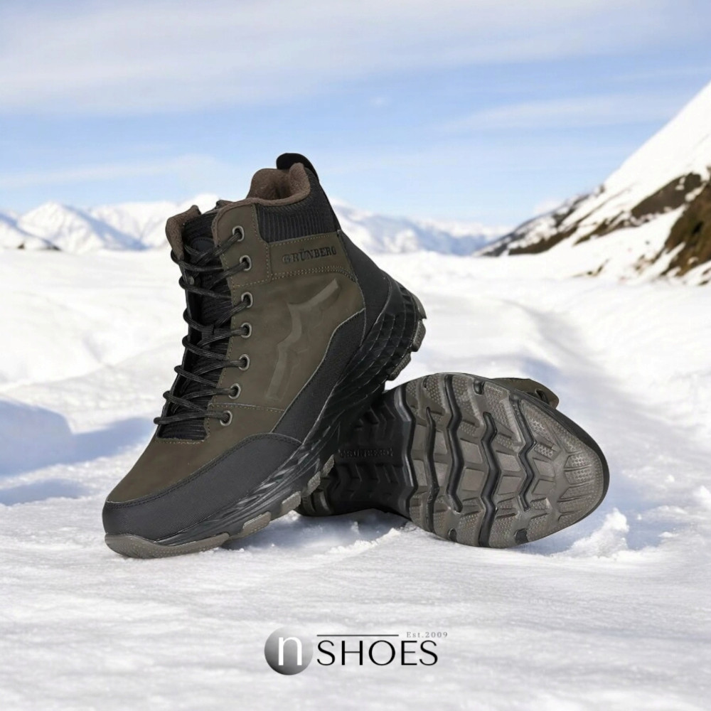 Мужские зимние хаки ботинки GRUNBERG (Италия) модель 5762