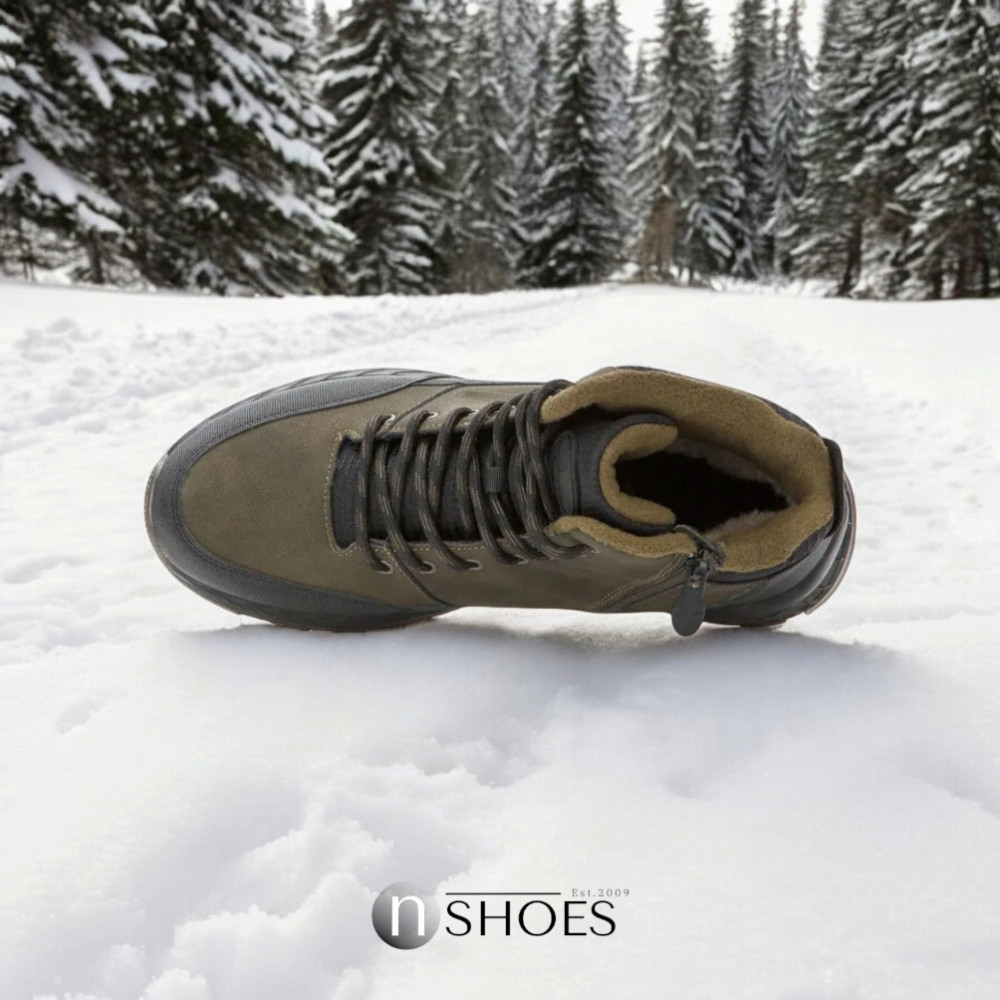 Мужские зимние хаки ботинки GRUNBERG (Италия) модель 5762