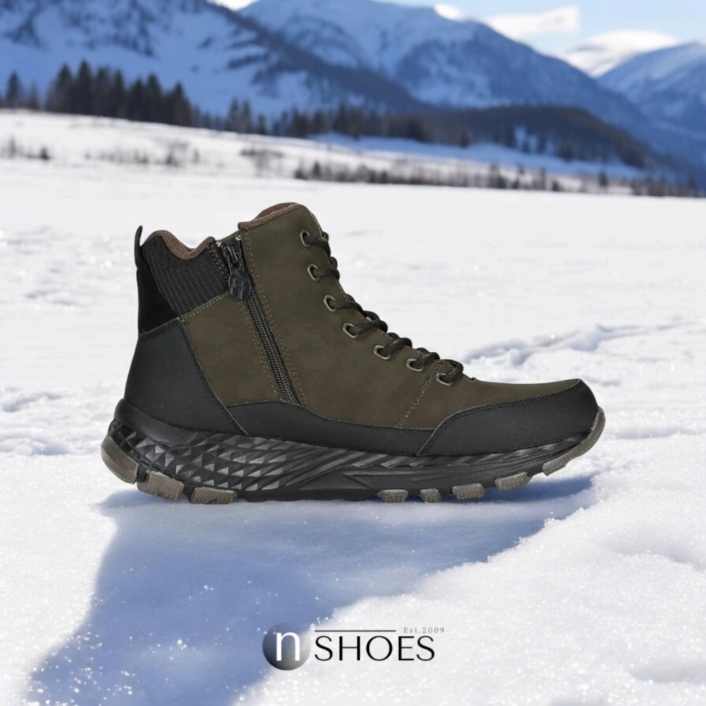 Мужские зимние хаки ботинки GRUNBERG (Италия) модель 5762