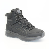 Men's black winter boots GRUNBERG 148155 06-01 5763 made of genuine leather with wool insulation in the style of Adidas Terrex Unity Mid Rain waterproof