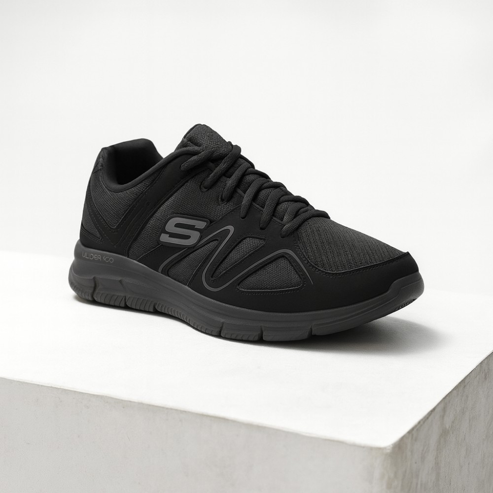 Skechers Flash Point 58350 BBK 5767 черные кроссовки со стелькой Memory Foam