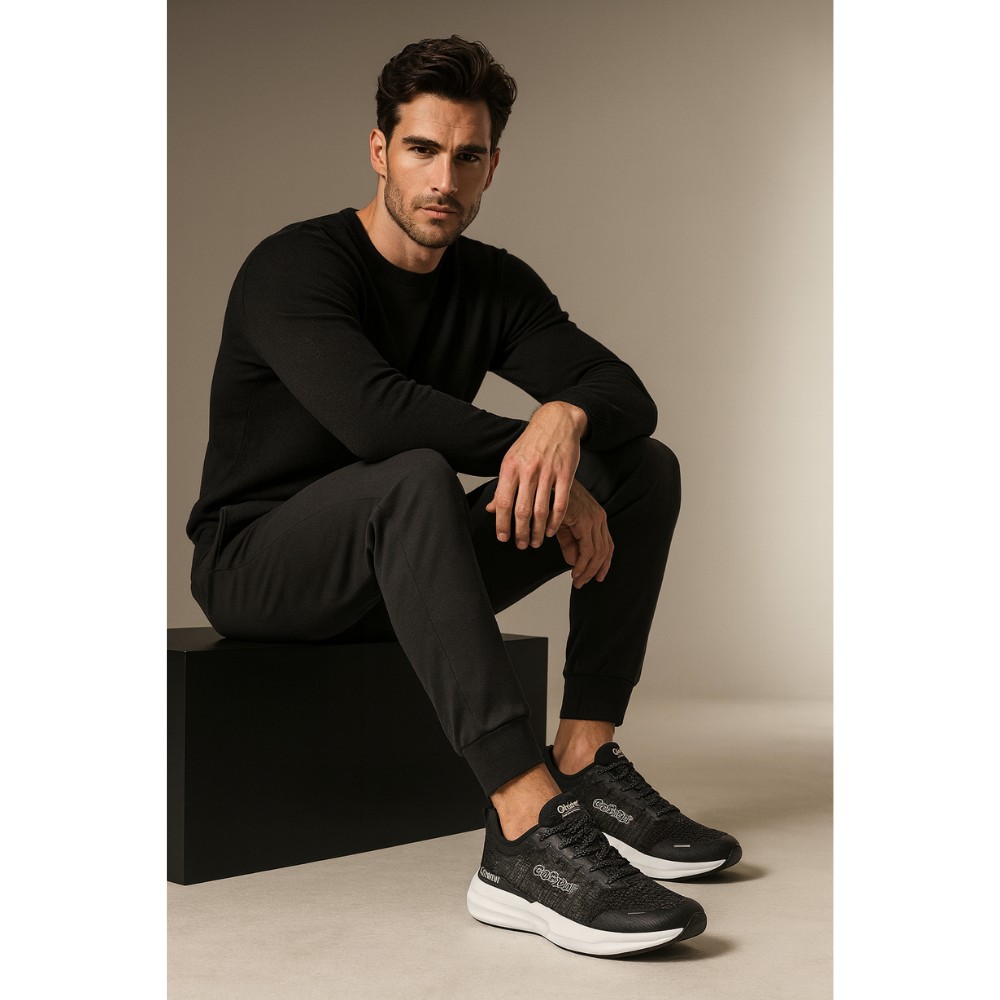 Men’s Black Sneakers Go Soft MP-1 5770 for Wide Feet