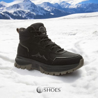 Мужские зимние черные ботинки GRUNBERG 148173-11-01 5773 из натуральной кожи с водоотталкивающей отделкой Термотекс GTH-D