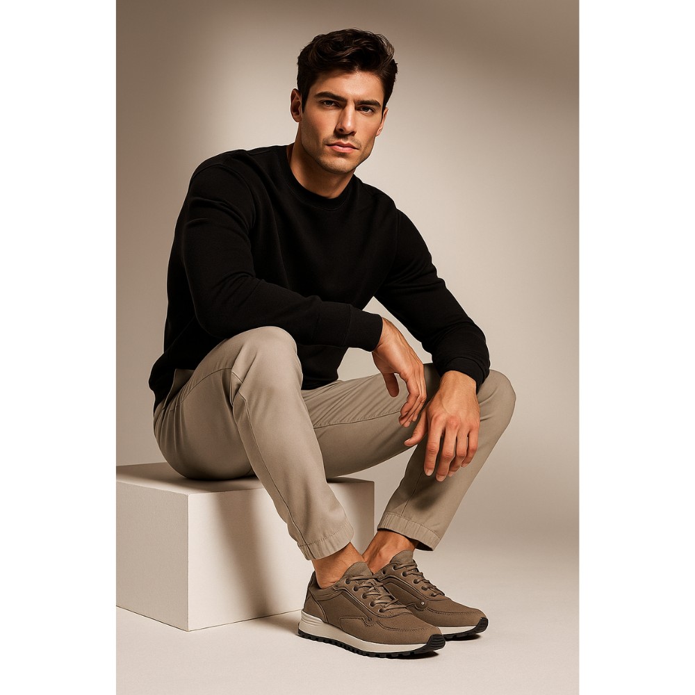 Чоловічі хакі кросівки GRUNBERG 157721 02-03E модель 5823