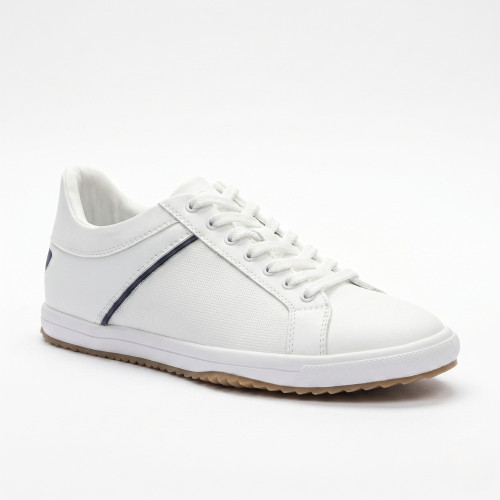 Men's white leather shoes sneakers KEDDO 857184 02-02E 5829 made of genuine leather from the British brand in the style of Lacoste Men's Masters 119 3 Sneakers