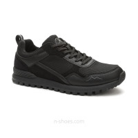 Men's black sneakers GRUNBERG 157721 01-01E 5831 made of genuine leather and fabric from the Italian brand in the style of BOSS Parkour