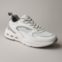 Men's white sneakers GRUNBERG 157774 01-02 5832 made of genuine leather and fabric from the Italian brand in the style of New Balance Lifestyle 725