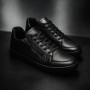 Мужские черные кожаные кроссовки Tapi (Польша) модель 5908