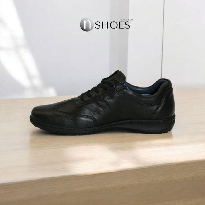 Men's black leather sneakers Tapi (Poland) model 5909