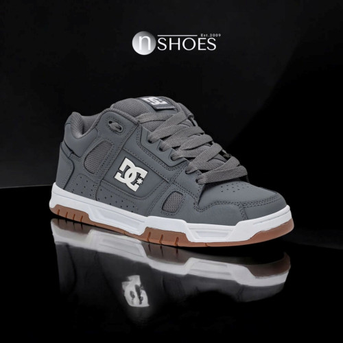 Чоловічі сіті дуті кросівки з великими шнурками хайтопи DC STAG grey gum 320188-2GG 5916 оригінальні з натуральної шкіри від американського бренду