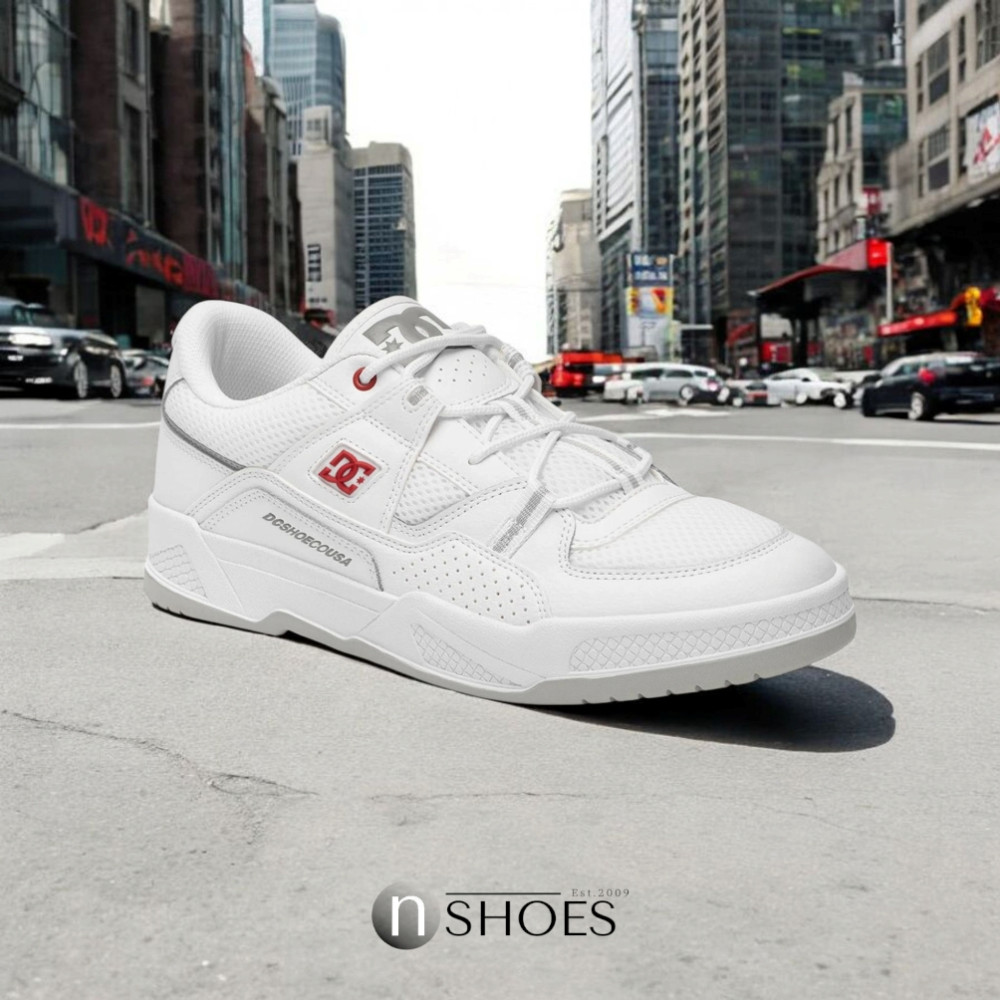 Men's White Leather Sneakers DC Construct ADYS100822-WR6 5917