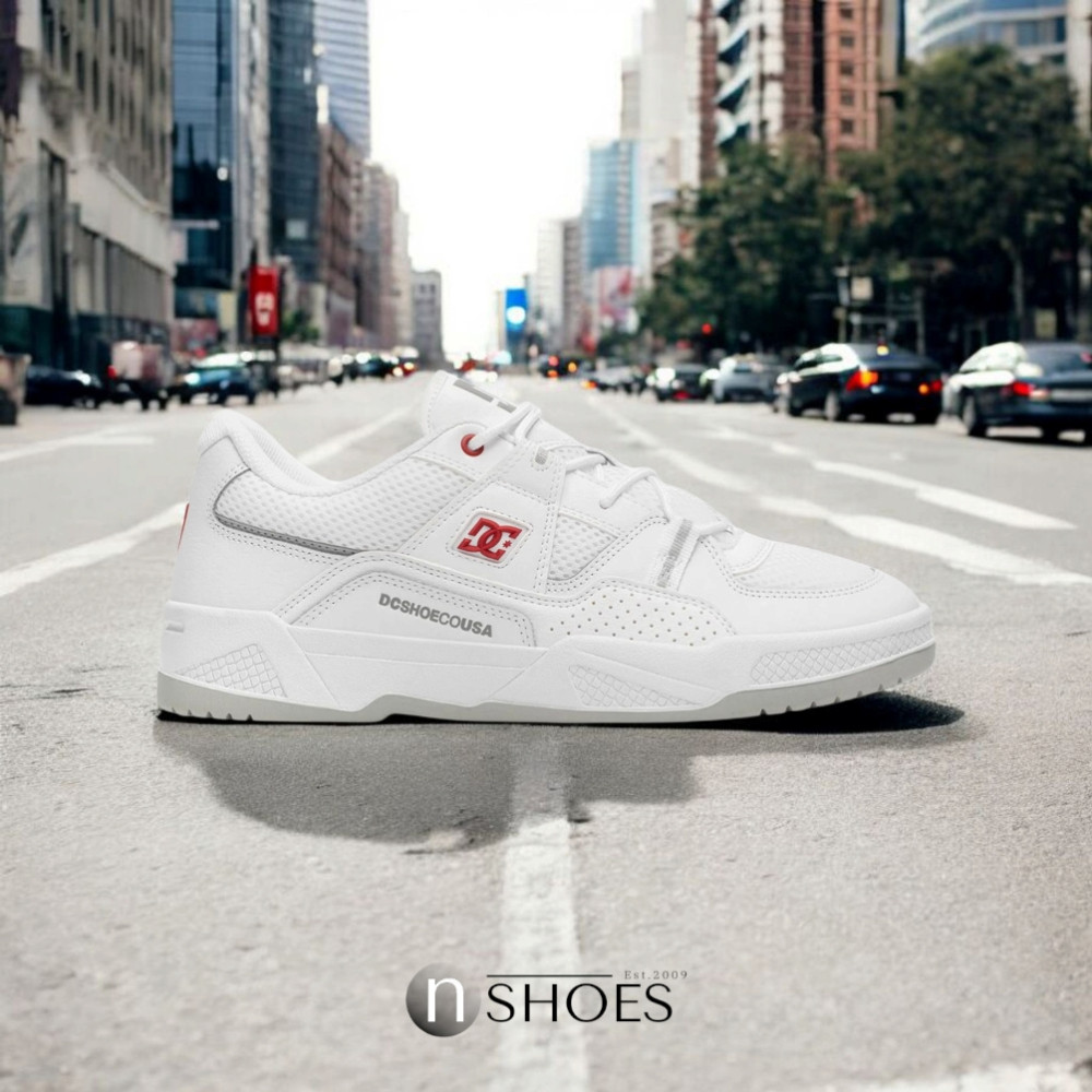 Men's White Leather Sneakers DC Construct ADYS100822-WR6 5917
