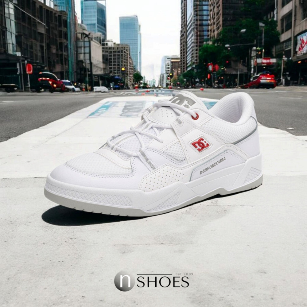 Men's White Leather Sneakers DC Construct ADYS100822-WR6 5917