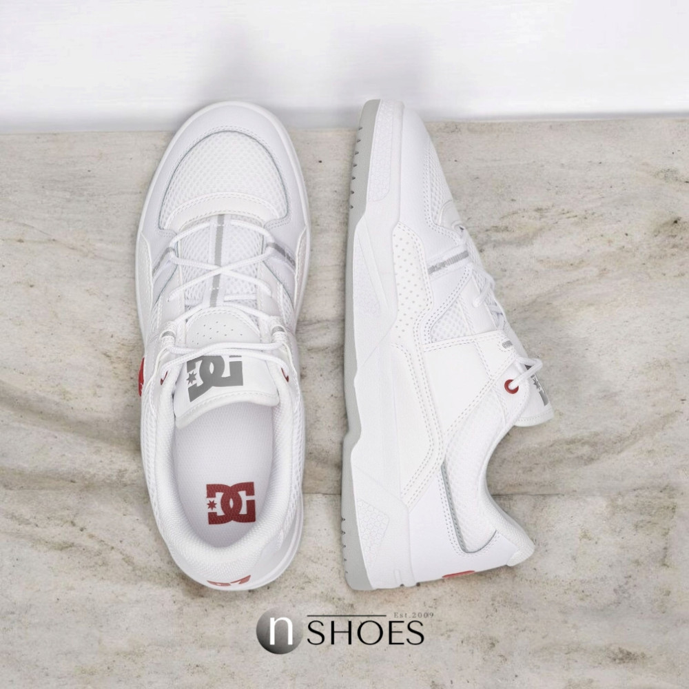 Men's White Leather Sneakers DC Construct ADYS100822-WR6 5917