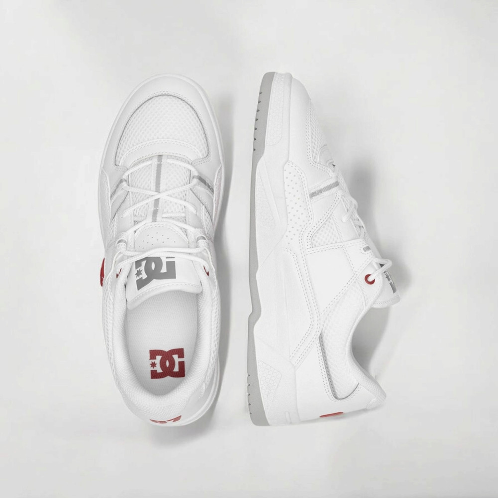 Men's White Leather Sneakers DC Construct ADYS100822-WR6 5917