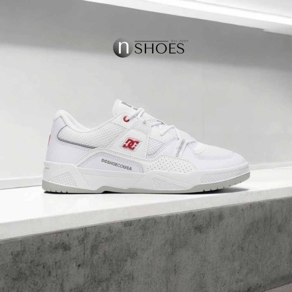Men's White Leather Sneakers DC Construct ADYS100822-WR6 5917