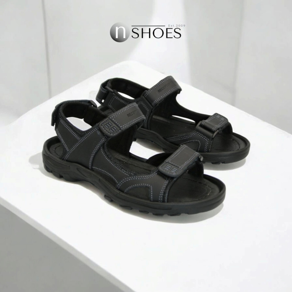 Мужские кожаные черные босоножки Alex Bens (Украина) модель 5920