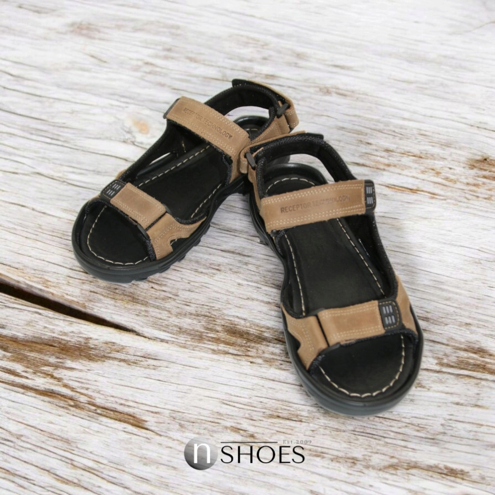 Чоловічі шкіряні бежеві босоніжки Alex Bens (Україна) модель 5921