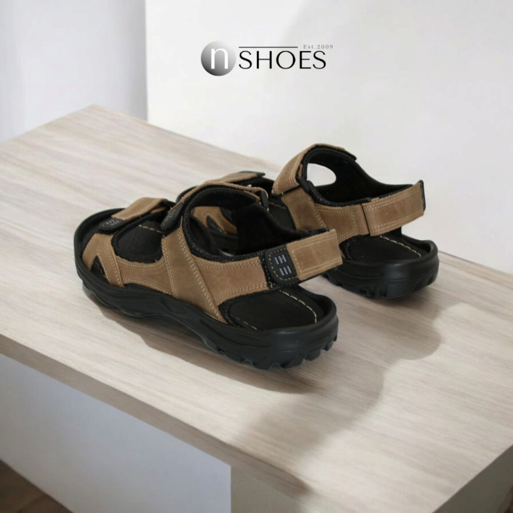 Чоловічі шкіряні бежеві босоніжки Alex Bens (Україна) модель 5921