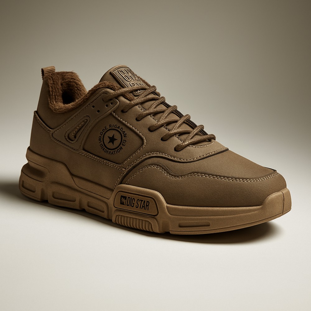 Чоловічі зимові кросівки  Big Star Shoes OO174580 6054 хакі з утепленням