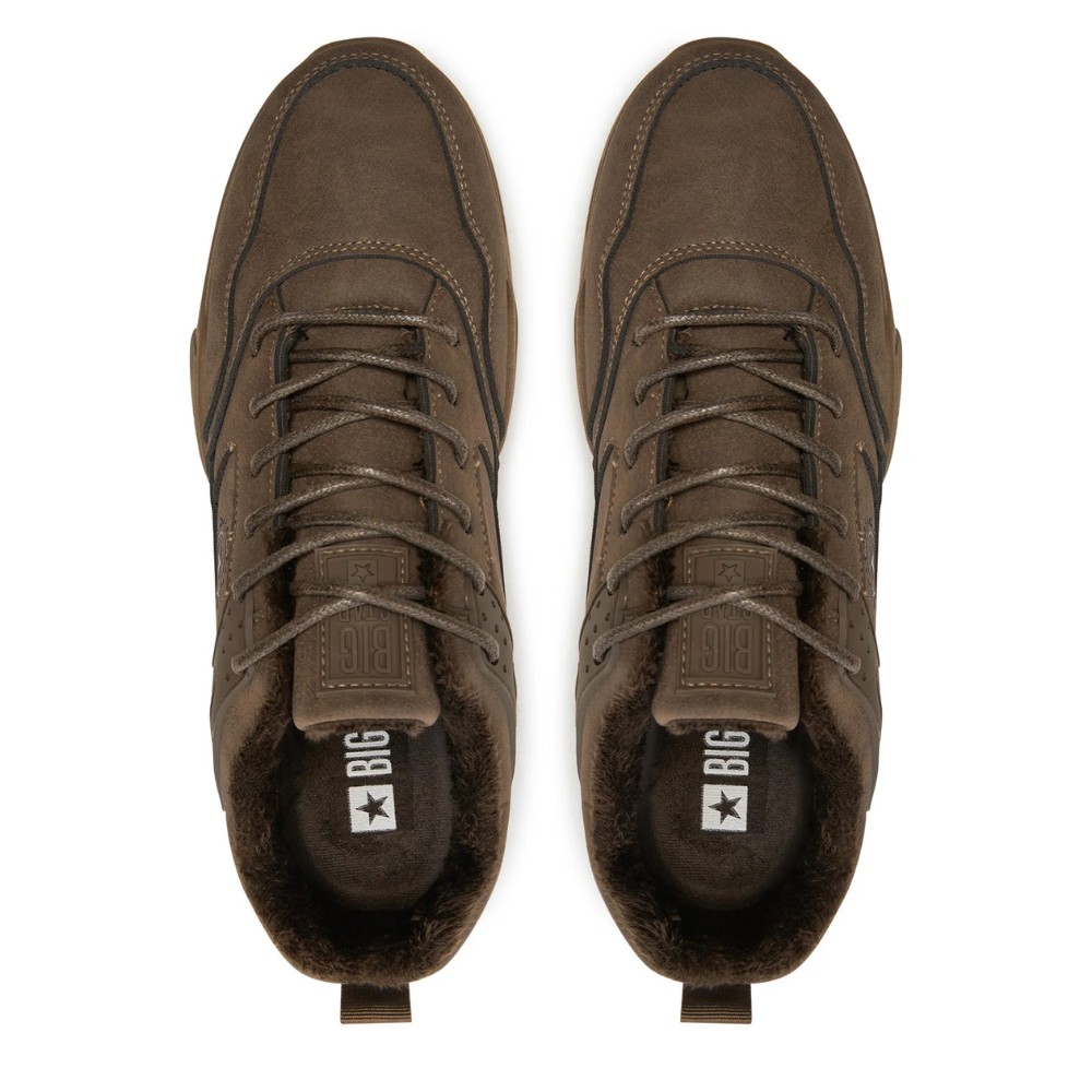 Чоловічі зимові кросівки  Big Star Shoes OO174580 6054 хакі з утепленням