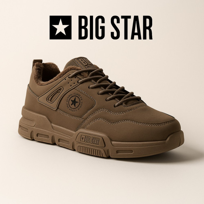 Big Star Shoes OO174580 6054 khaki men’s winter sneakers insulated