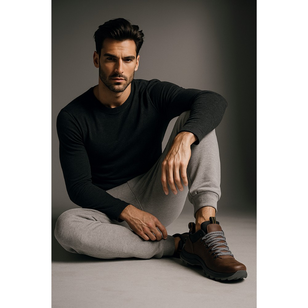 Чоловічі зимові черевики Alex Bens 03-VT-345 6057, коричневі з натуральної шкіри та вовни