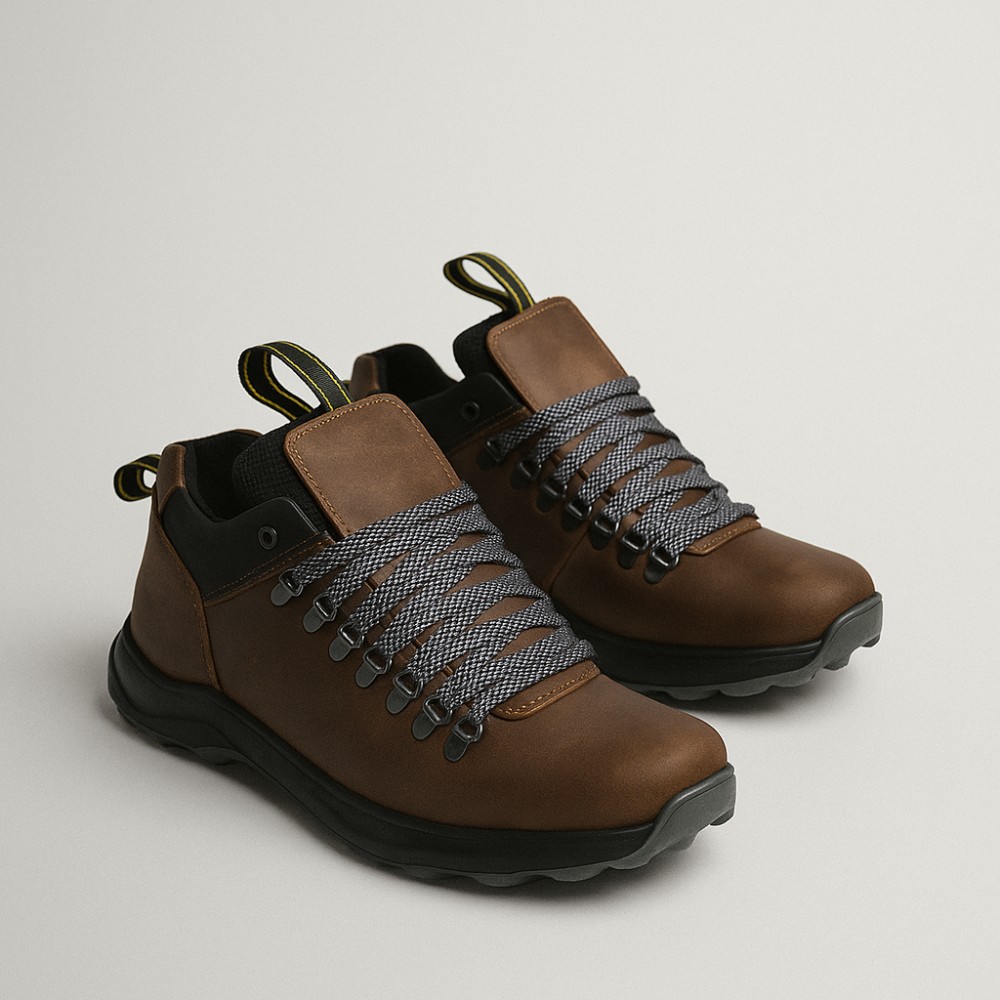 Чоловічі зимові черевики Alex Bens 03-VT-345 6057, коричневі з натуральної шкіри та вовни