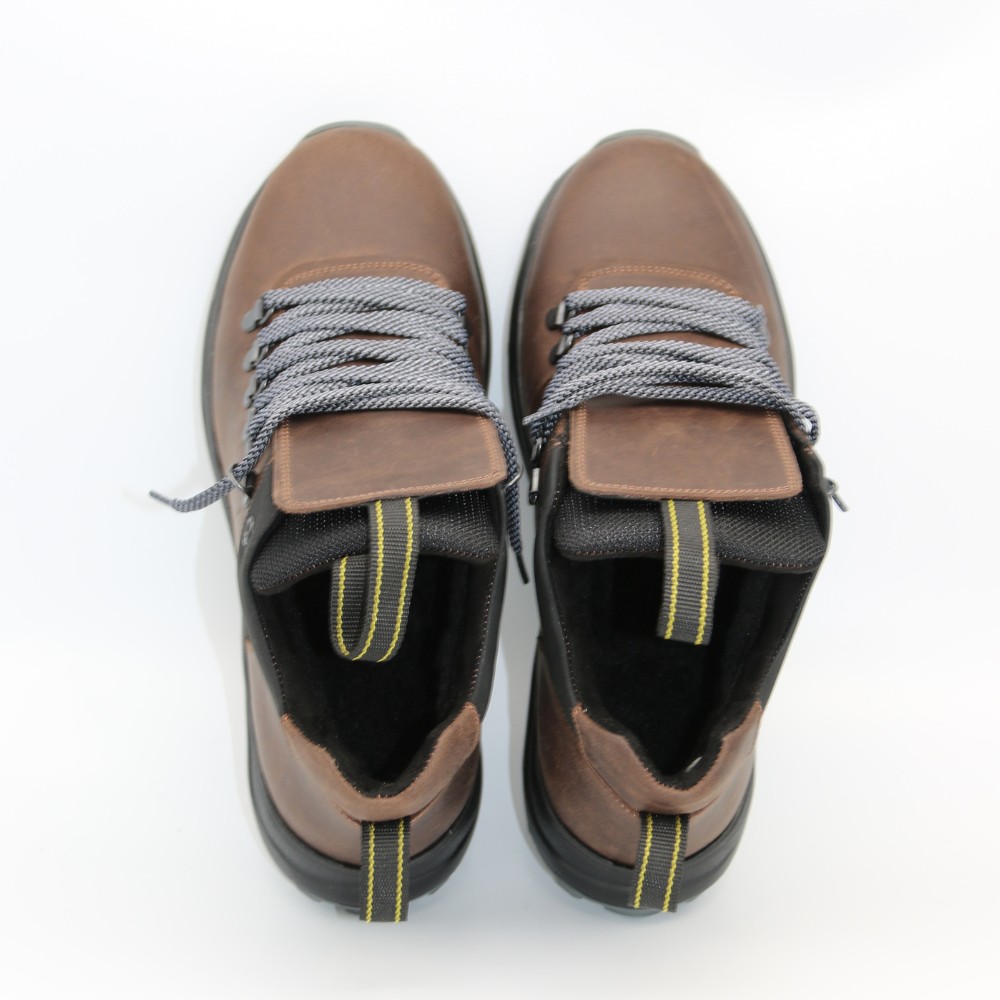 Чоловічі зимові черевики Alex Bens 03-VT-345 6057, коричневі з натуральної шкіри та вовни