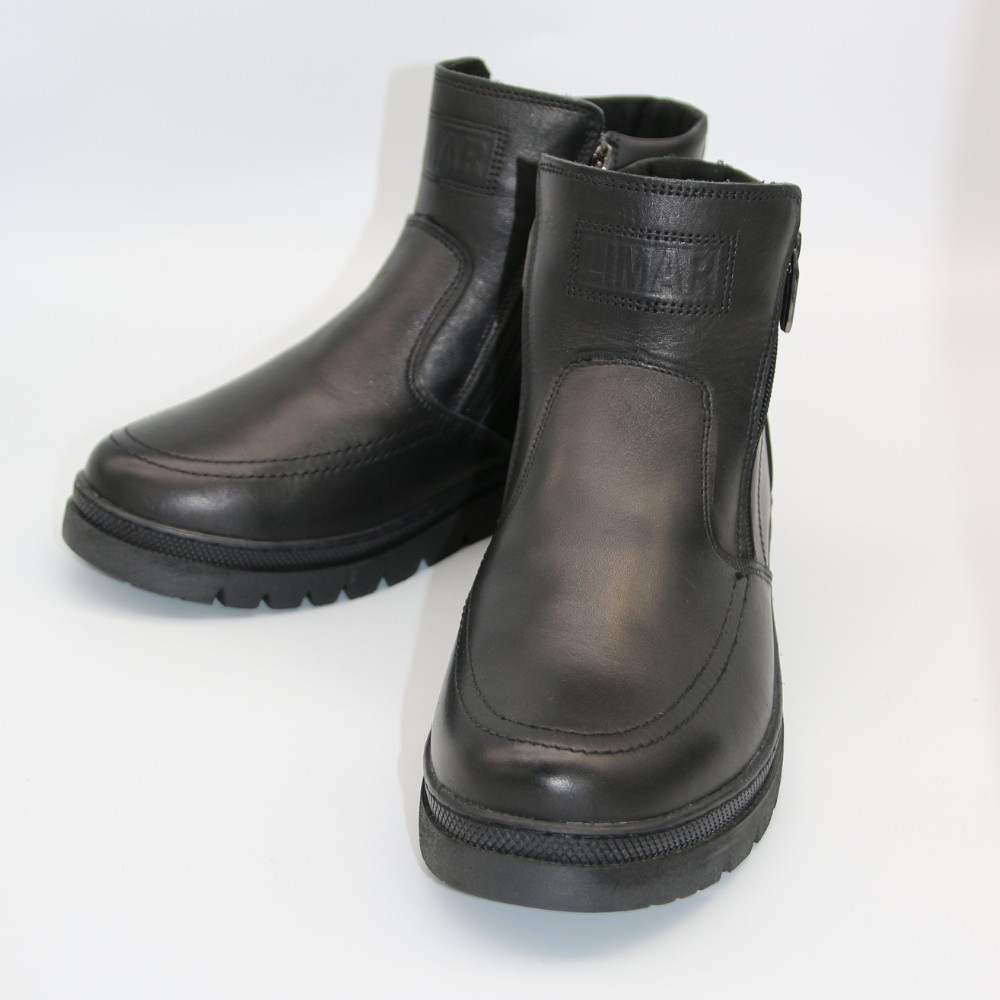 Чоловічі зимові черевики Alex Bens B21 6059: натуральна шкіра та вовна, без шнурків, дві бокові блискавки