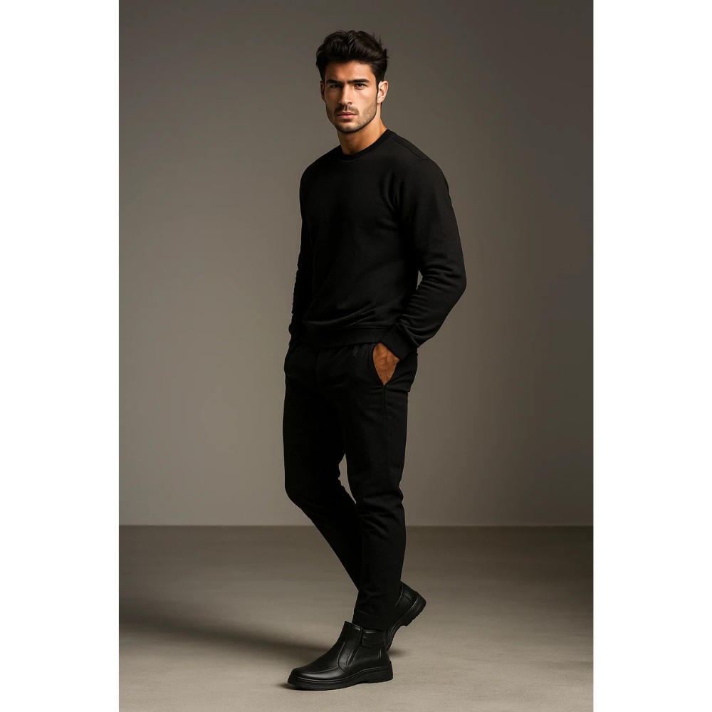 Alex Bens 6069 чоловічі зимові черевики зі шкіри та вовни у стилі Vivo Barefoot