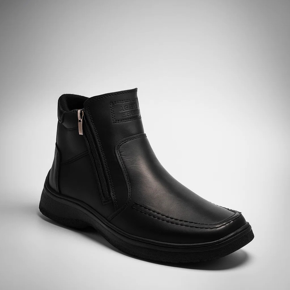 Alex Bens 6069 чоловічі зимові черевики зі шкіри та вовни у стилі Vivo Barefoot