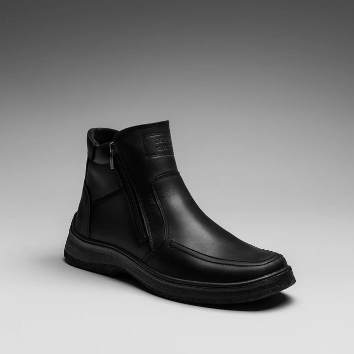 Alex Bens 6069 чоловічі зимові черевики зі шкіри та вовни у стилі Vivo Barefoot