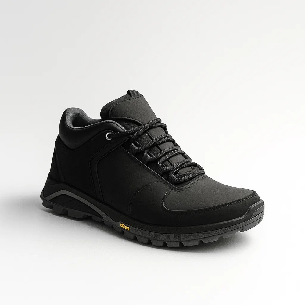 Чоловічі зимові кросівки Alex Bens A2 6070, чорні, шкіра та вовна, у стилі Under Armour