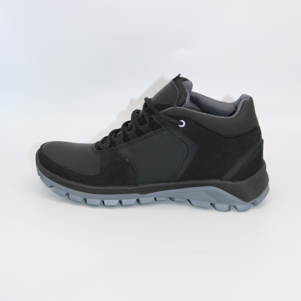 Чоловічі зимові кросівки Alex Bens A2 6070, чорні, шкіра та вовна, у стилі Under Armour