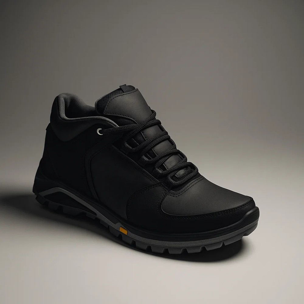 Чоловічі зимові кросівки Alex Bens A2 6070, чорні, шкіра та вовна, у стилі Under Armour