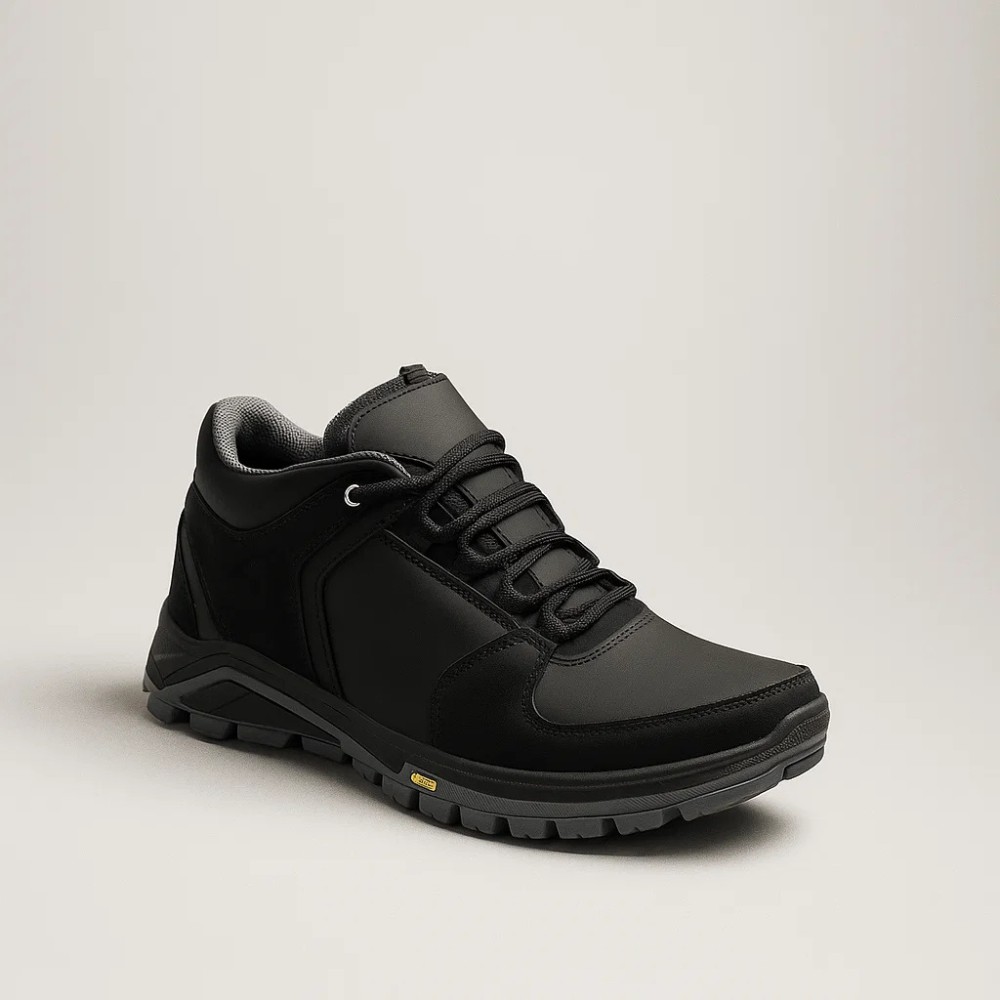 Чоловічі зимові кросівки Alex Bens A2 6070, чорні, шкіра та вовна, у стилі Under Armour