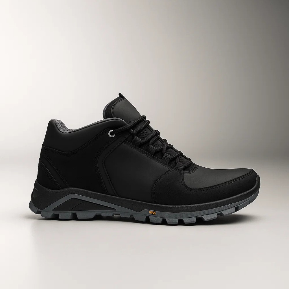 Чоловічі зимові кросівки Alex Bens A2 6070, чорні, шкіра та вовна, у стилі Under Armour