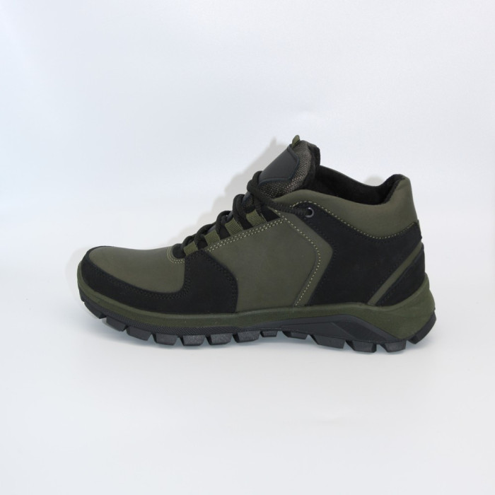 Men’s winter sneakers khaki Alex Bens A2 6071 in genuine leather and wool