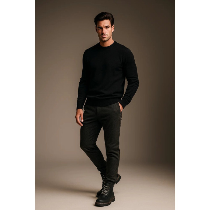 Alex Bens T2B-6072 black winter boots leather and wool in Dr. Martens style