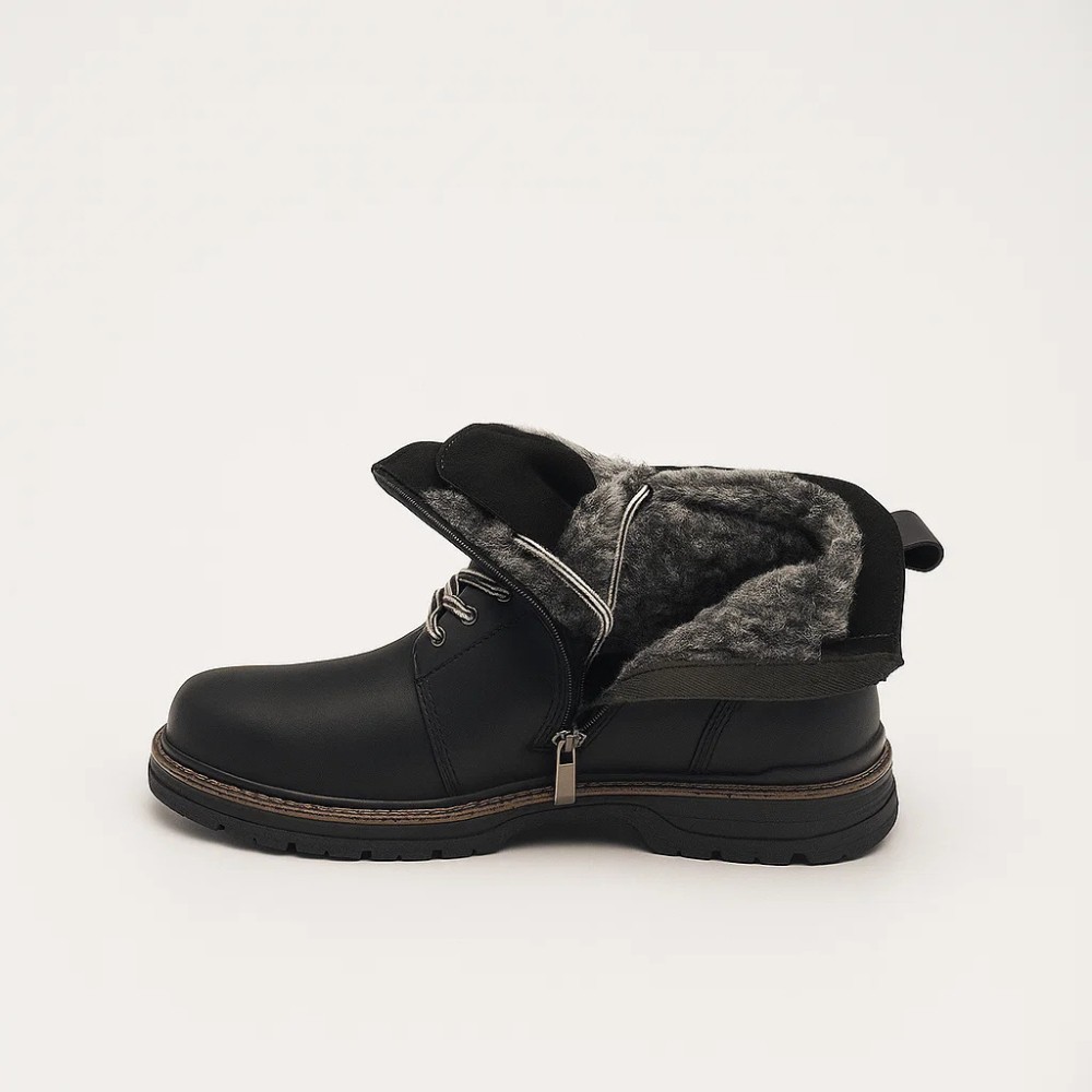 Alex Bens T2B-6072 чорні зимові черевики шкіра і вовна у стилі Dr. Martens