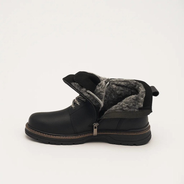 Alex Bens T2B-6072 black winter boots leather and wool in Dr. Martens style