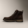 Чоловічі зимові черевики Alex Bens T3B-6073 з нубуку та вовни, коричневі в стилі Dr. Martens