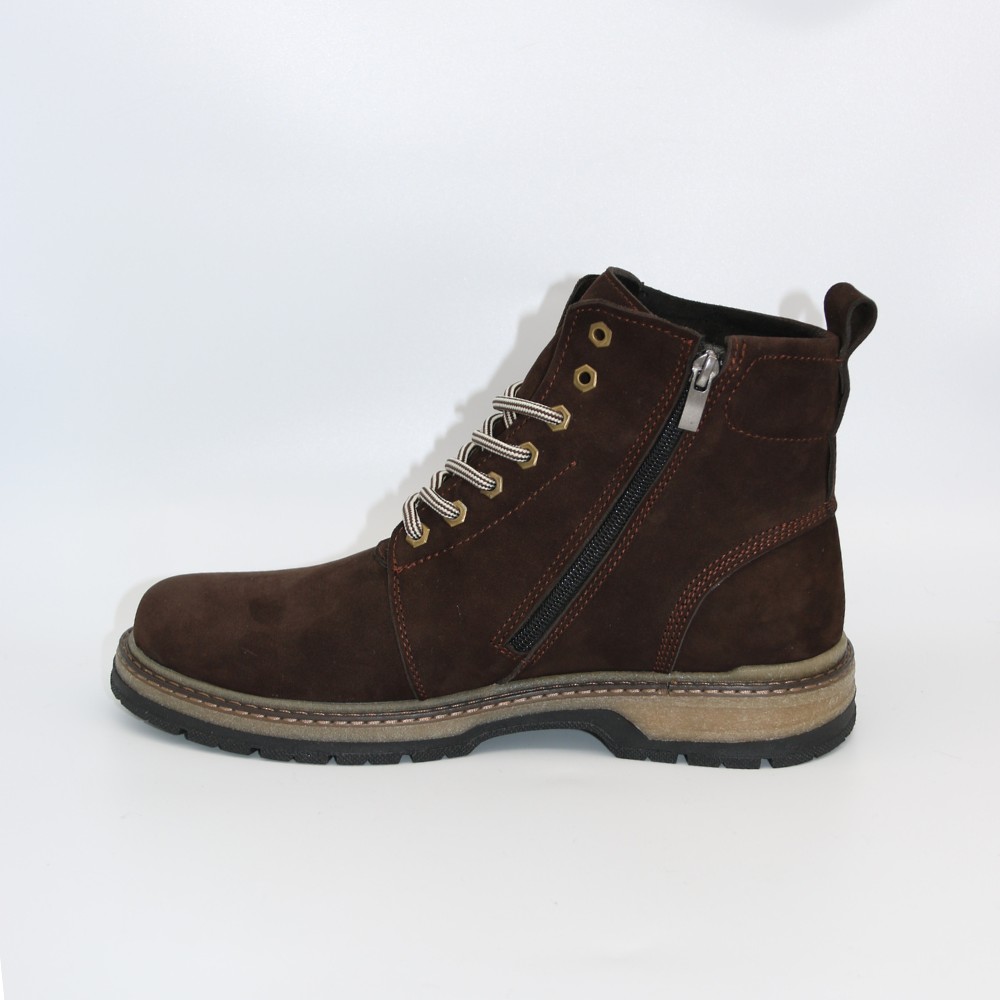 Чоловічі зимові черевики Alex Bens T3B-6073 з нубуку та вовни, коричневі в стилі Dr. Martens