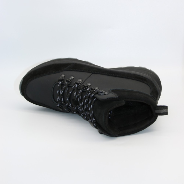 Men’s winter boots in leather and wool, black - Alex Bens 01-col 6074