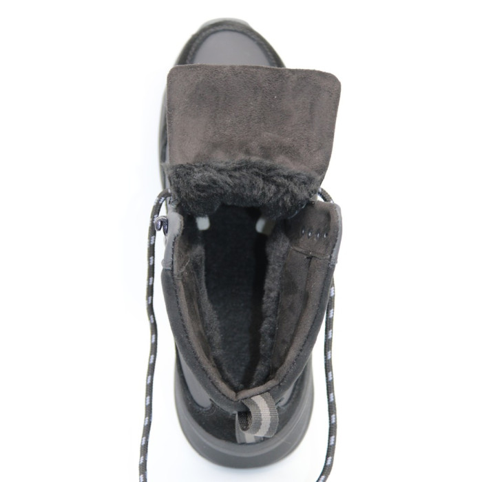 Men’s winter boots in leather and wool, black - Alex Bens 01-col 6074
