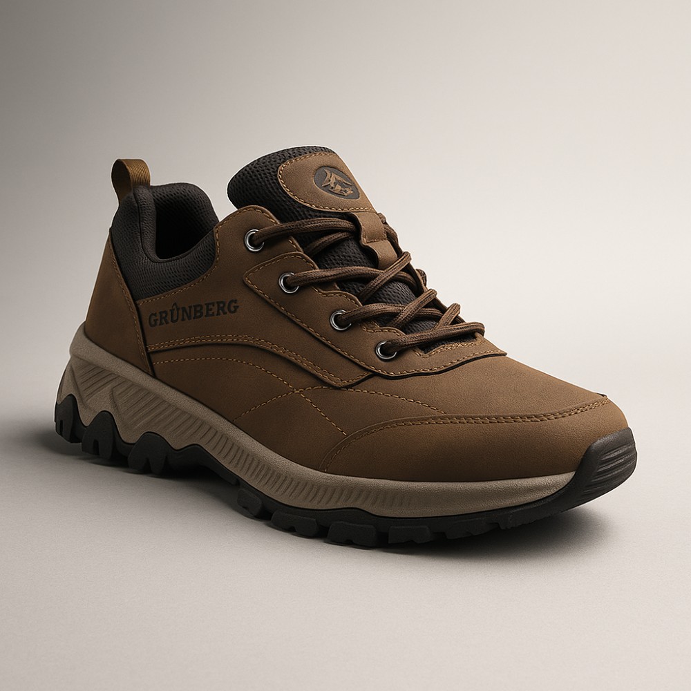 Men’s brown sneakers Grunberg 148153/04-03 6077 genuine leather Gore-Tex and NanoTex warm protection