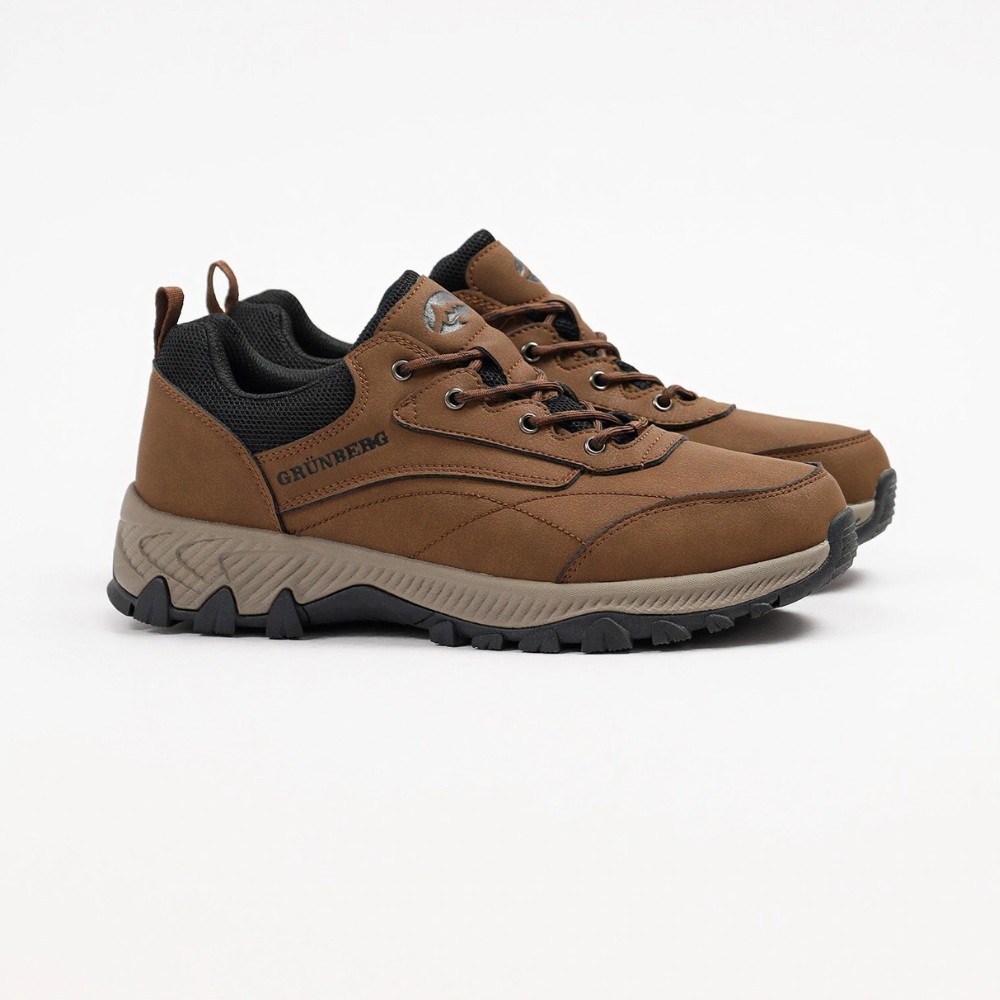 Men’s brown sneakers Grunberg 148153/04-03 6077 genuine leather Gore-Tex and NanoTex warm protection