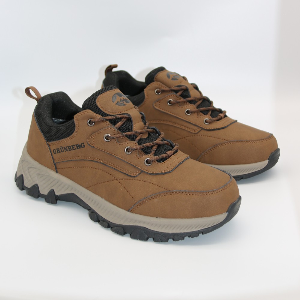 Men’s brown sneakers Grunberg 148153/04-03 6077 genuine leather Gore-Tex and NanoTex warm protection